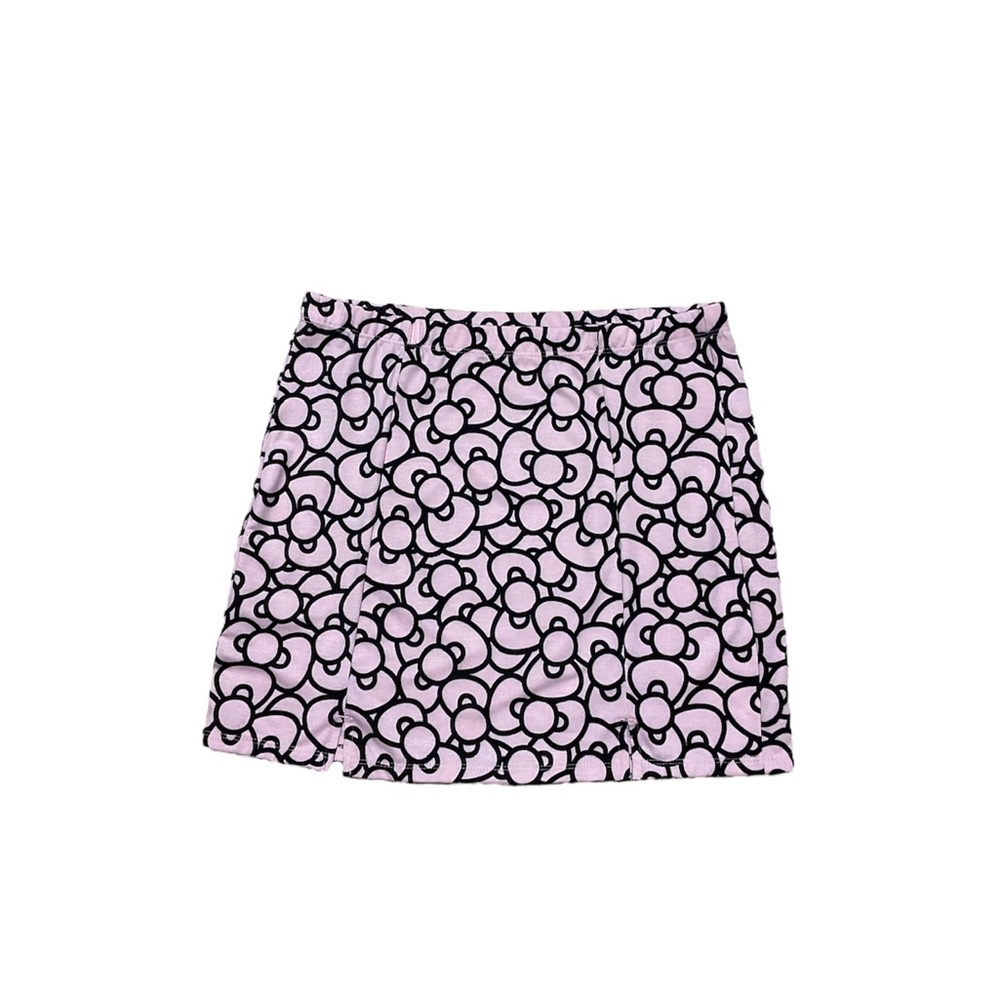 Sanrio Hello Kitty Bow Mini Skirt Women’s M Pink Black Casual Bodycon Cosplay